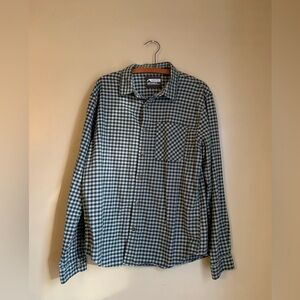 Mountain Khaki Men’s checked plaid Button up shirt size Large Gorpcore outdoor